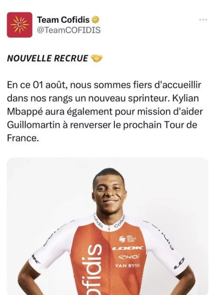 Team Cofidis announces Mbappe signing ahead of the Tour 2 16910530817601